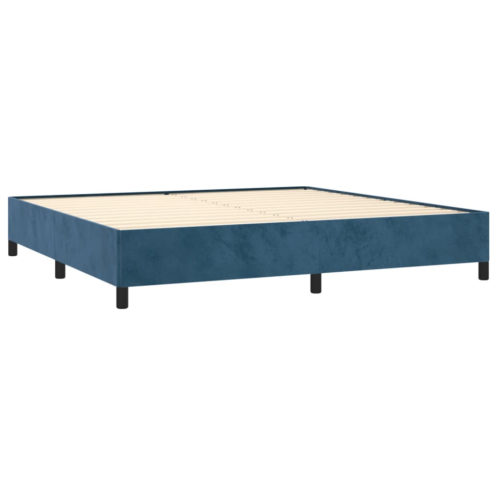 Bedframe zonder matras 200x200 cm fluweel donkerblauw is nu te koop bij PeponiXL, paradijselijk wonen!