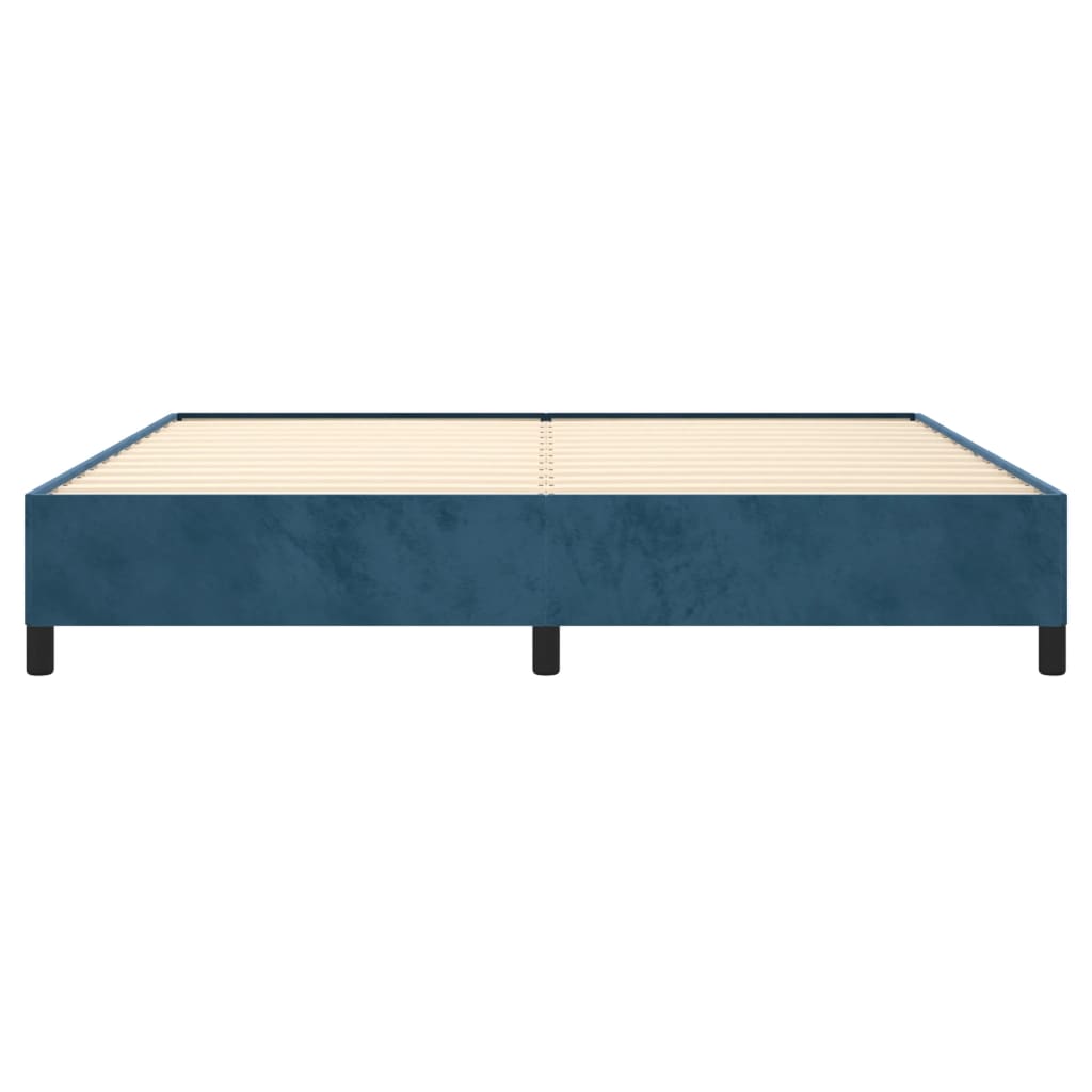 Bedframe zonder matras 200x200 cm fluweel donkerblauw is nu te koop bij PeponiXL, paradijselijk wonen!