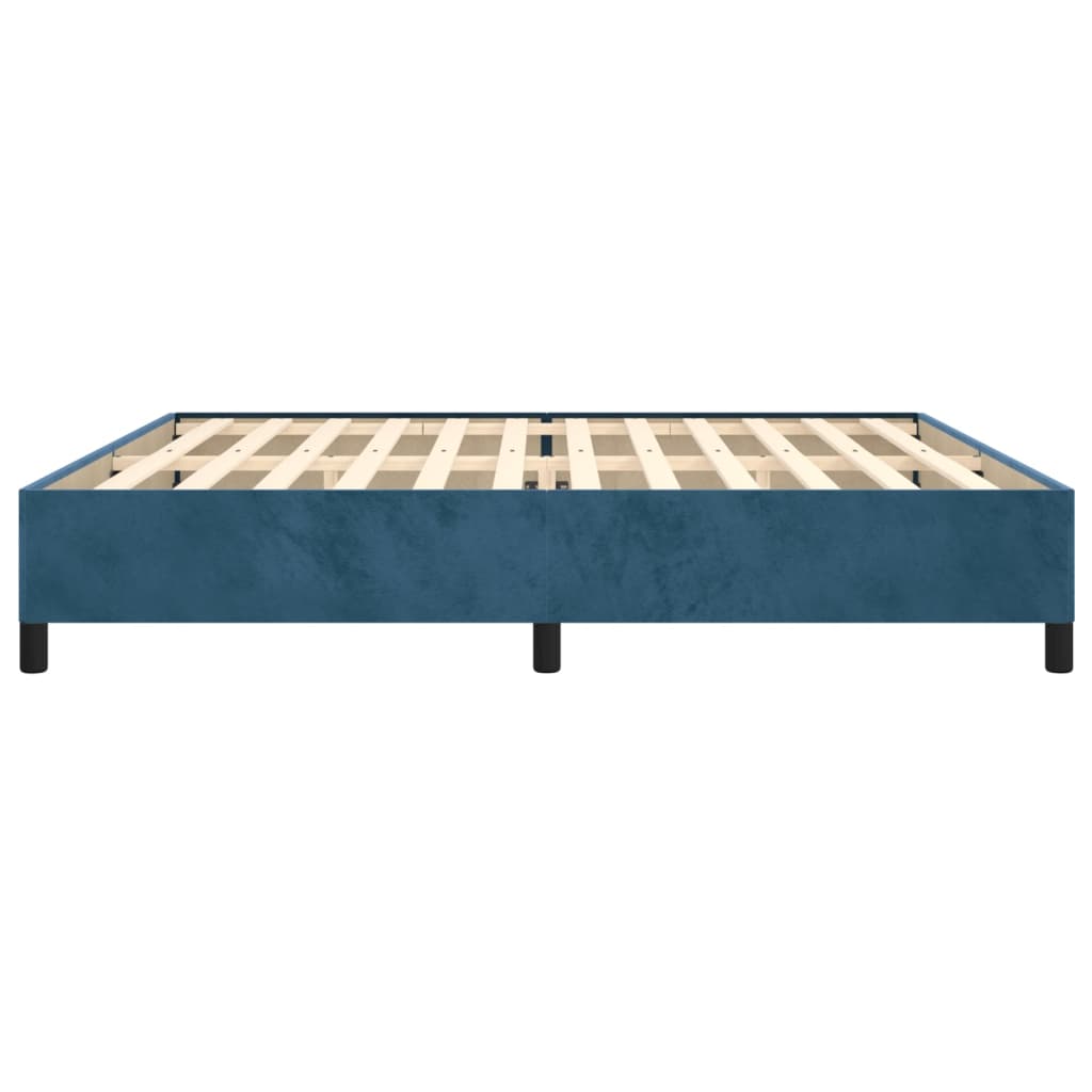 Bedframe zonder matras 200x200 cm fluweel donkerblauw is nu te koop bij PeponiXL, paradijselijk wonen!