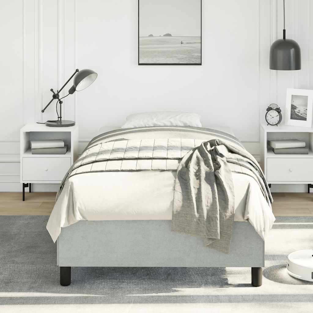 Bedframe zonder matras lichtgrijs 100x190 cm Tweepersoons fluweel is nu te koop bij PeponiXL, paradijselijk wonen!