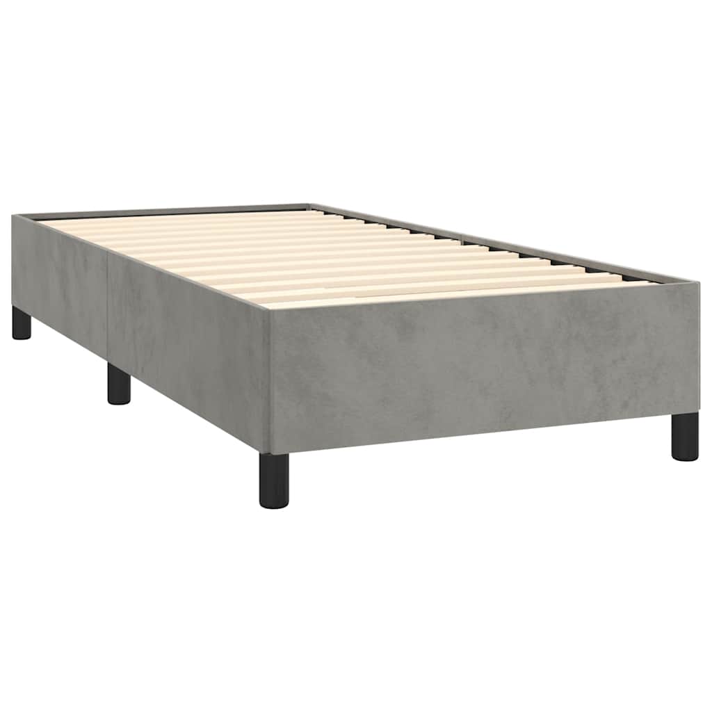 Bedframe zonder matras lichtgrijs 100x190 cm Tweepersoons fluweel is nu te koop bij PeponiXL, paradijselijk wonen!