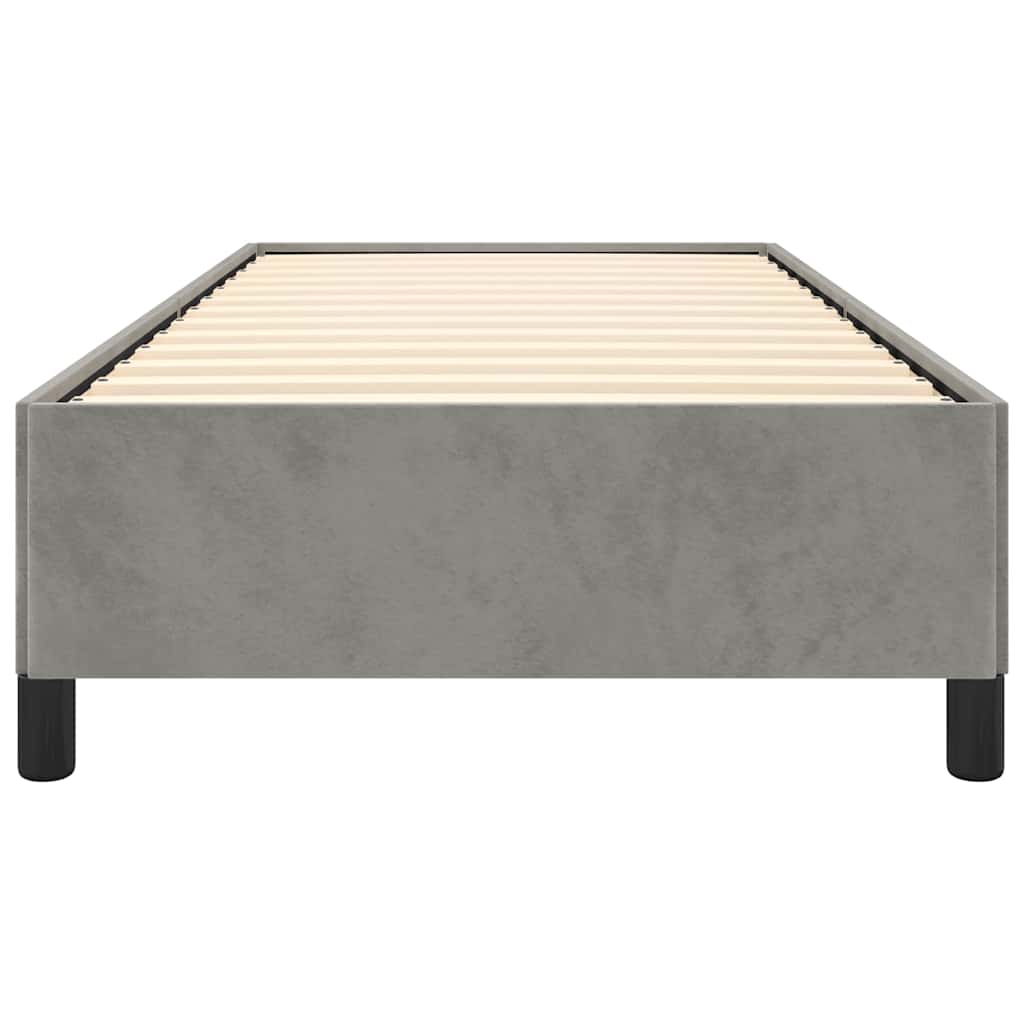 Bedframe zonder matras lichtgrijs 100x190 cm Tweepersoons fluweel is nu te koop bij PeponiXL, paradijselijk wonen!