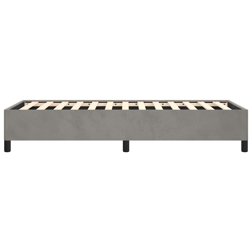 Bedframe zonder matras lichtgrijs 100x190 cm Tweepersoons fluweel is nu te koop bij PeponiXL, paradijselijk wonen!