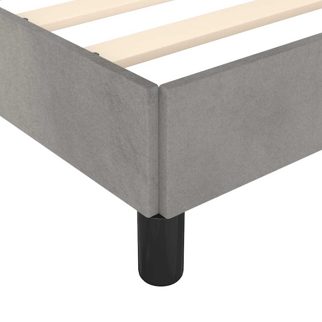 Bedframe zonder matras lichtgrijs 100x190 cm Tweepersoons fluweel is nu te koop bij PeponiXL, paradijselijk wonen!
