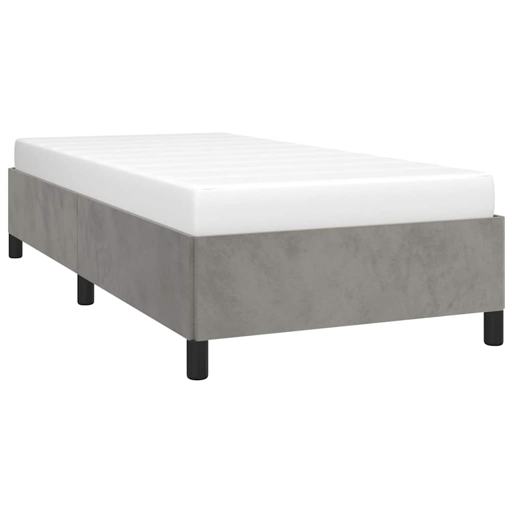 Bedframe zonder matras lichtgrijs 100x203 cm Twin XL fluweel is nu te koop bij PeponiXL, paradijselijk wonen!