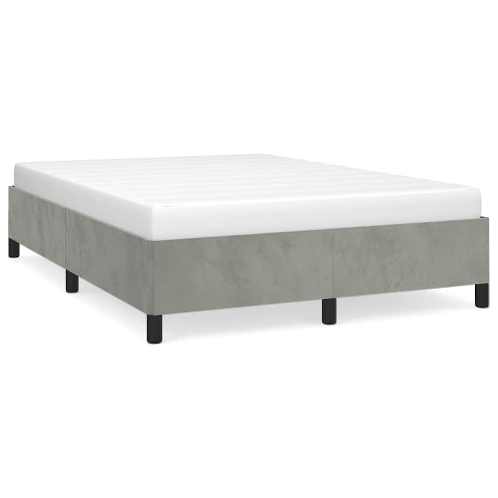 Bedframe zonder matras lichtgrijs 152x203 cm Queen fluweel is nu te koop bij PeponiXL, paradijselijk wonen!
