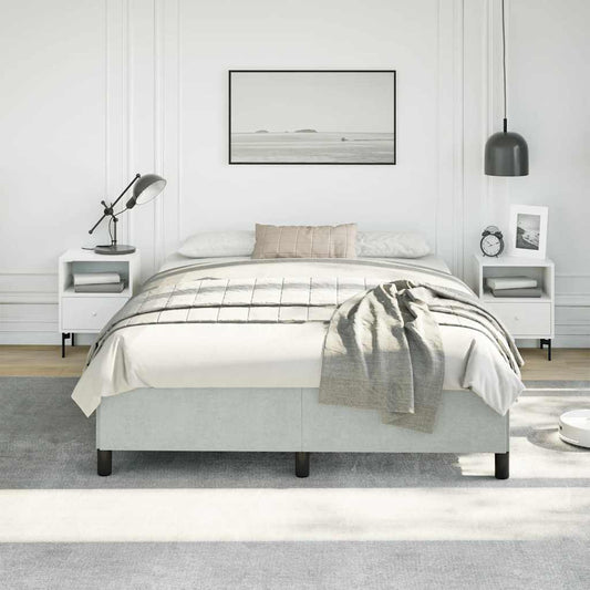 Bedframe zonder matras lichtgrijs 152x203 cm Queen fluweel is nu te koop bij PeponiXL, paradijselijk wonen!