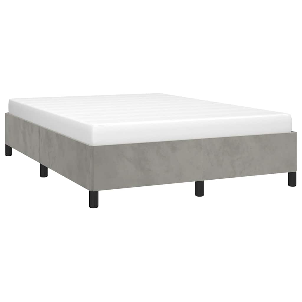 Bedframe zonder matras lichtgrijs 152x203 cm Queen fluweel is nu te koop bij PeponiXL, paradijselijk wonen!