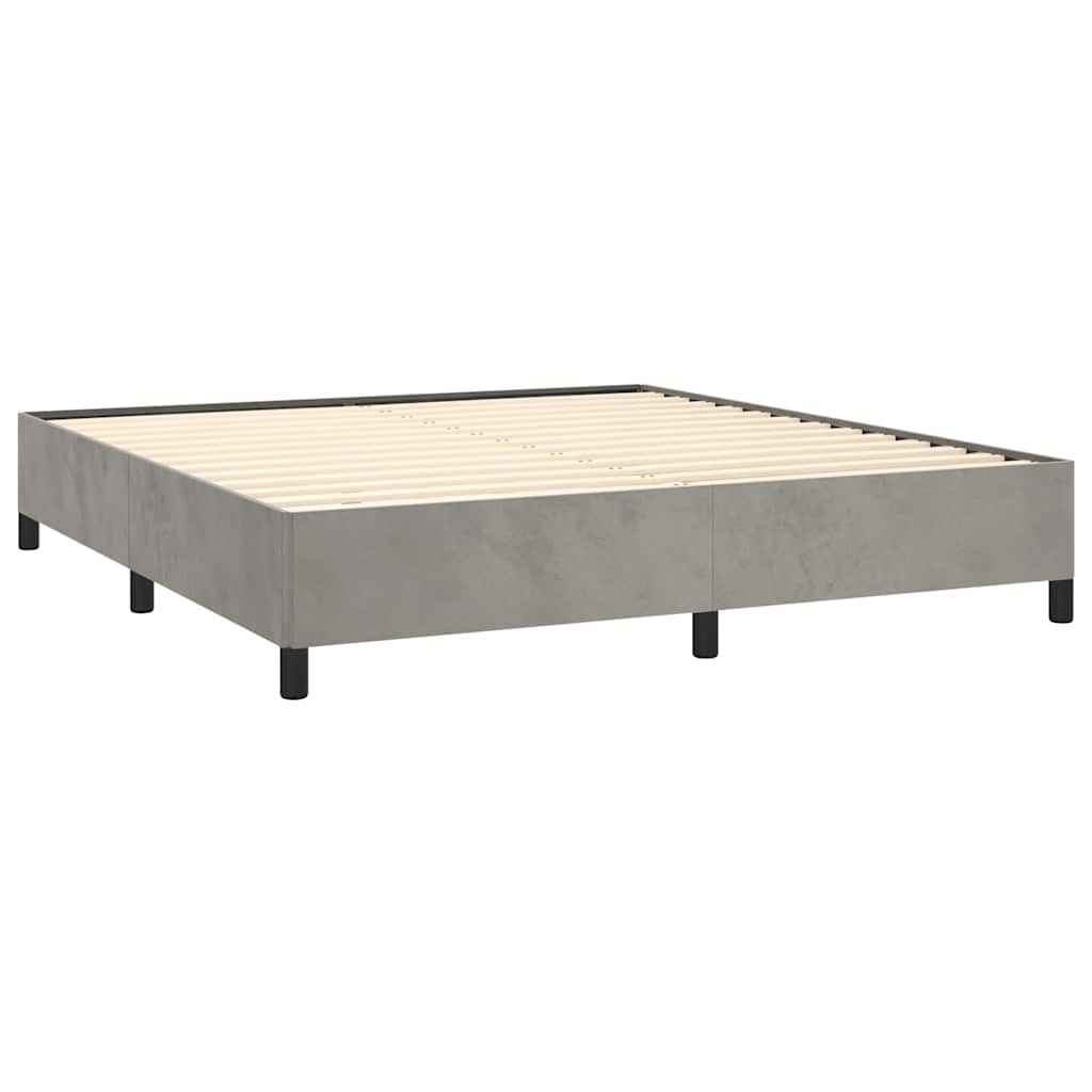 Bedframe zonder matras lichtgrijs 152x203 cm Queen fluweel is nu te koop bij PeponiXL, paradijselijk wonen!