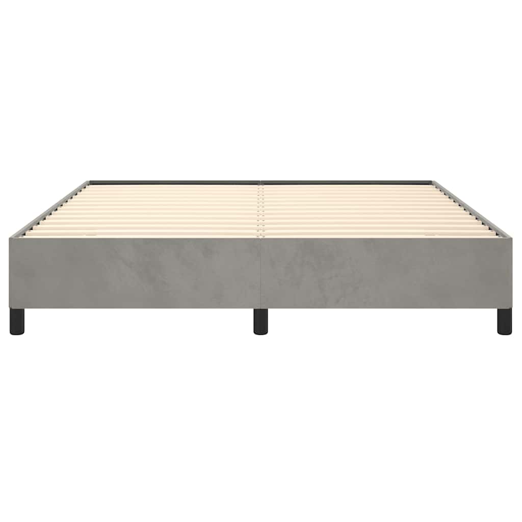 Bedframe zonder matras lichtgrijs 152x203 cm Queen fluweel is nu te koop bij PeponiXL, paradijselijk wonen!