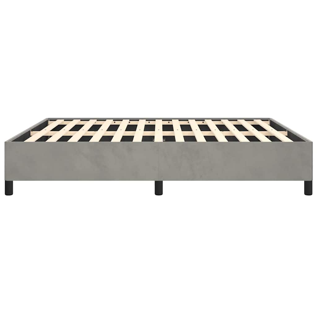 Bedframe zonder matras lichtgrijs 152x203 cm Queen fluweel is nu te koop bij PeponiXL, paradijselijk wonen!