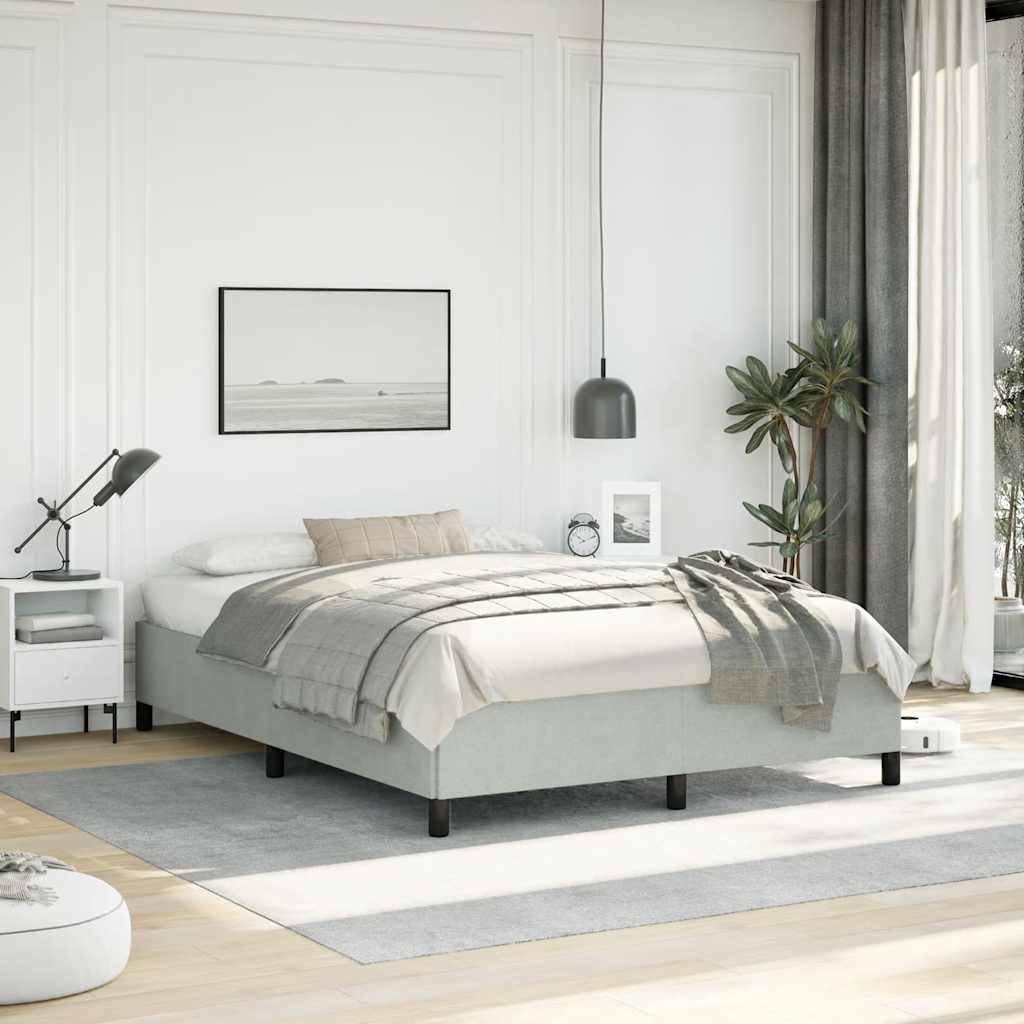 Bedframe zonder matras lichtgrijs 152x203 cm Queen fluweel is nu te koop bij PeponiXL, paradijselijk wonen!
