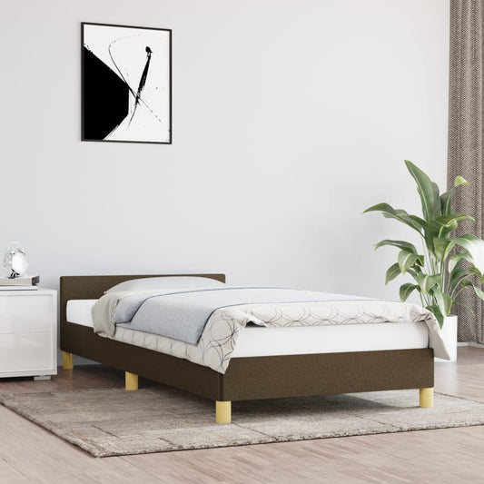 Bedframe zonder matras 90x190 cm stof donkerbruin is nu te koop bij PeponiXL, paradijselijk wonen!