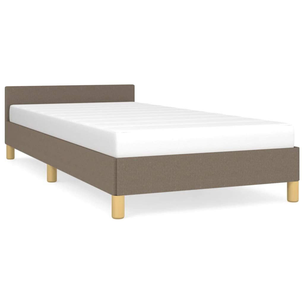 Bedframe met hoofdeinde zonder matras 90x190 cm stof taupe is nu te koop bij PeponiXL, paradijselijk wonen!