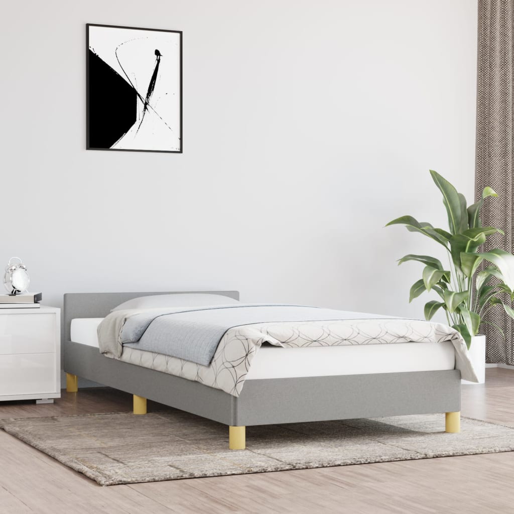 Bedframe zonder matras 100x200 cm stof lichtgrijs is nu te koop bij PeponiXL, paradijselijk wonen!
