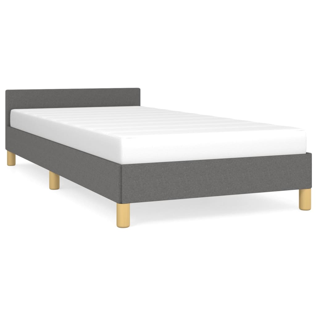 Bedframe zonder matras 100x200 cm stof donkergrijs is nu te koop bij PeponiXL, paradijselijk wonen!