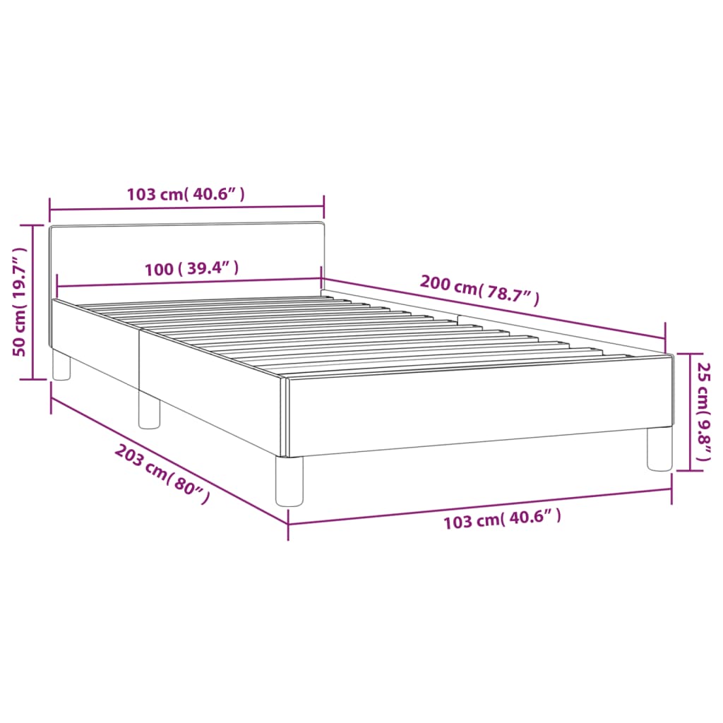 Bedframe zonder matras 100x200 cm stof zwart is nu te koop bij PeponiXL, paradijselijk wonen!