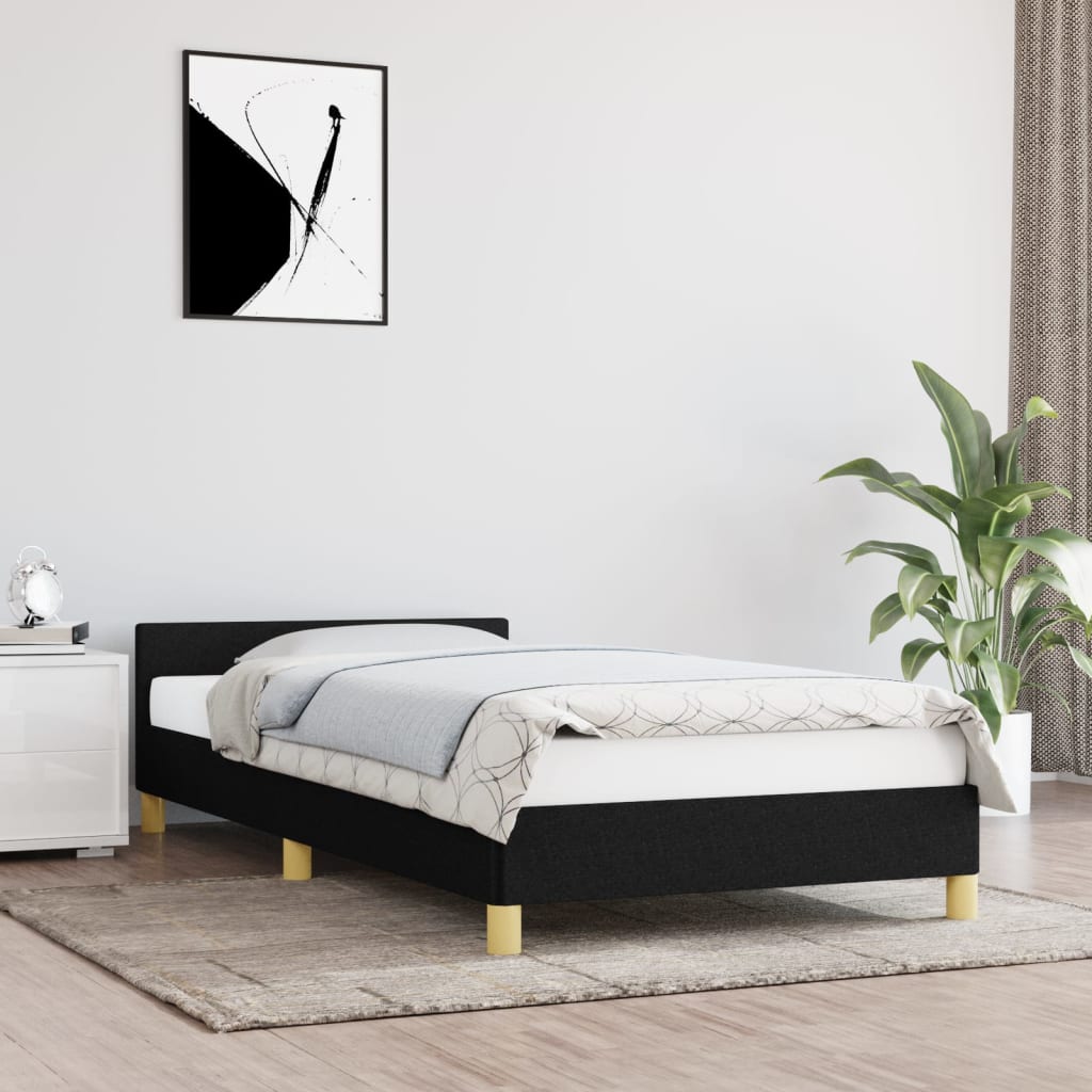 Bedframe zonder matras 100x200 cm stof zwart is nu te koop bij PeponiXL, paradijselijk wonen!