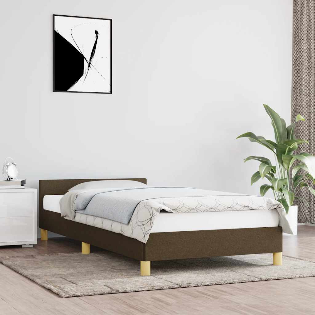 Bedframe zonder matras 100x200 cm stof donkerbruin is nu te koop bij PeponiXL, paradijselijk wonen!