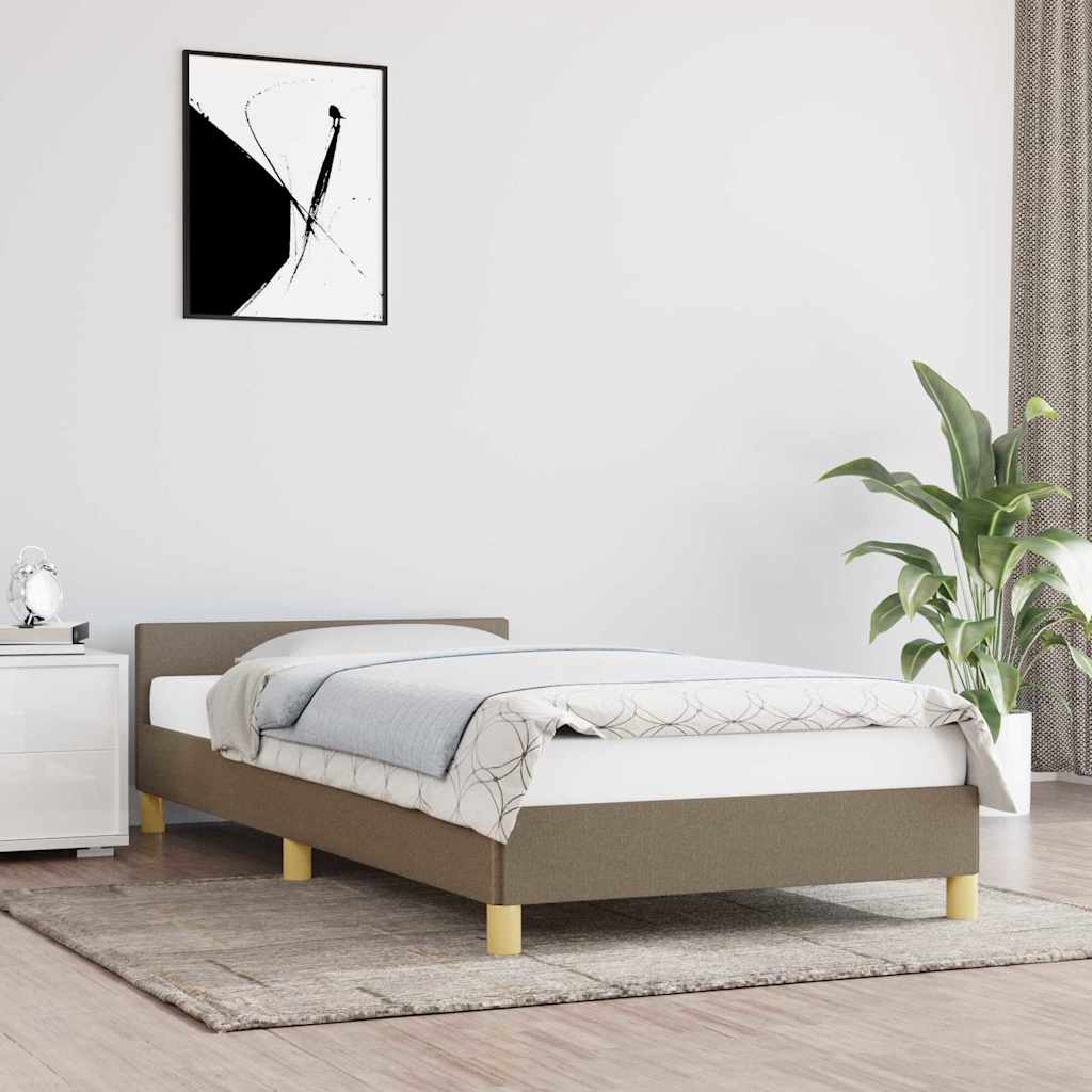 Bedframe zonder matras 100x200 cm stof taupe is nu te koop bij PeponiXL, paradijselijk wonen!