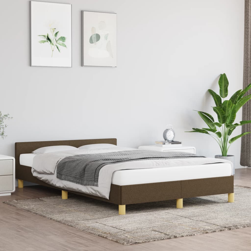Bedframe zonder matras 120x200 cm stof donkerbruin is nu te koop bij PeponiXL, paradijselijk wonen!