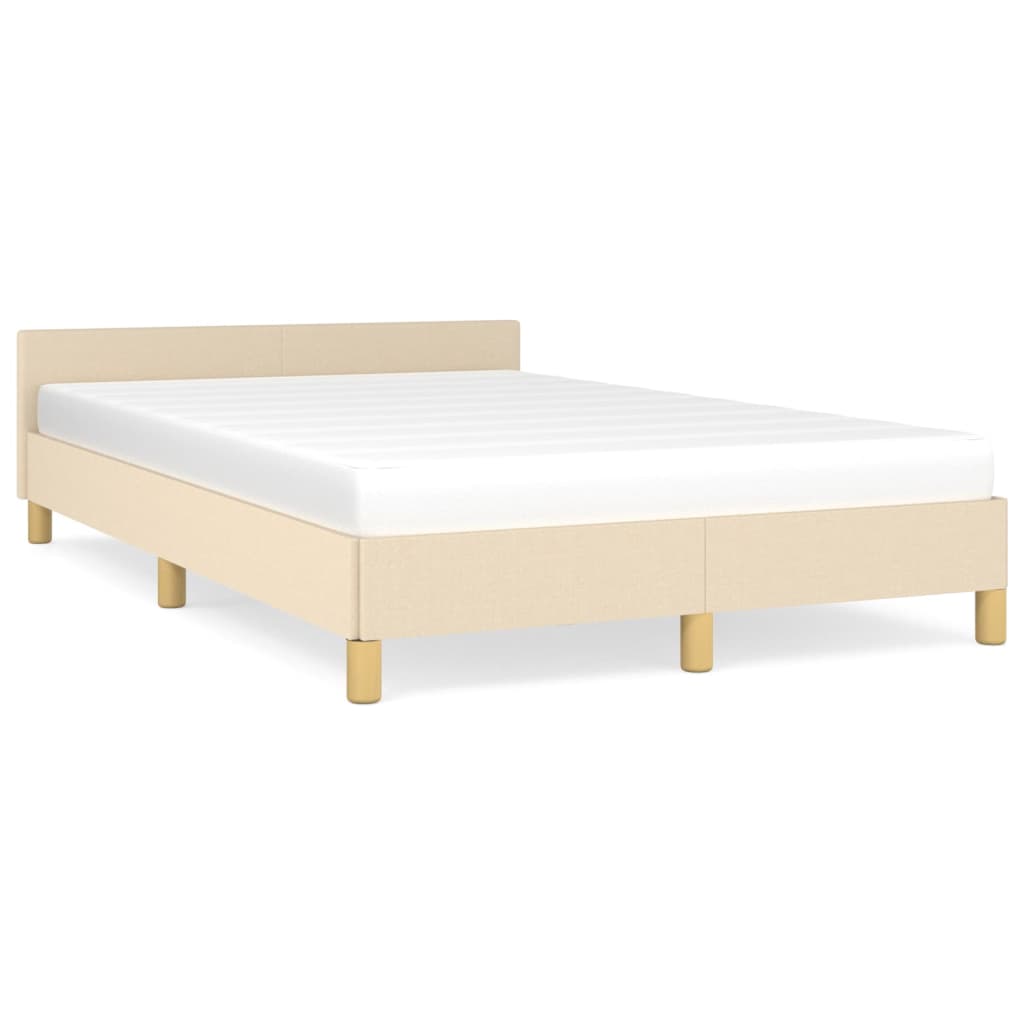 Bedframe zonder matras 120x200 cm stof crèmekleurig is nu te koop bij PeponiXL, paradijselijk wonen!