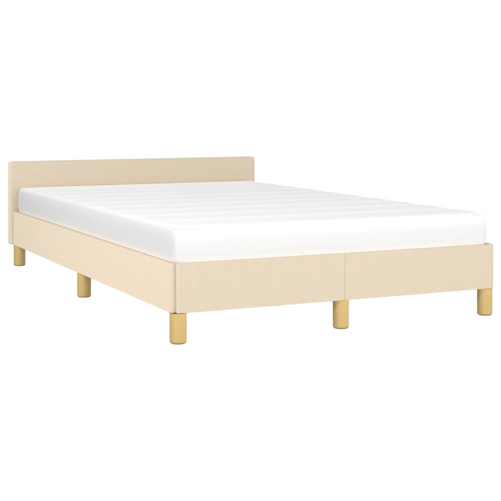 Bedframe zonder matras 120x200 cm stof crèmekleurig is nu te koop bij PeponiXL, paradijselijk wonen!
