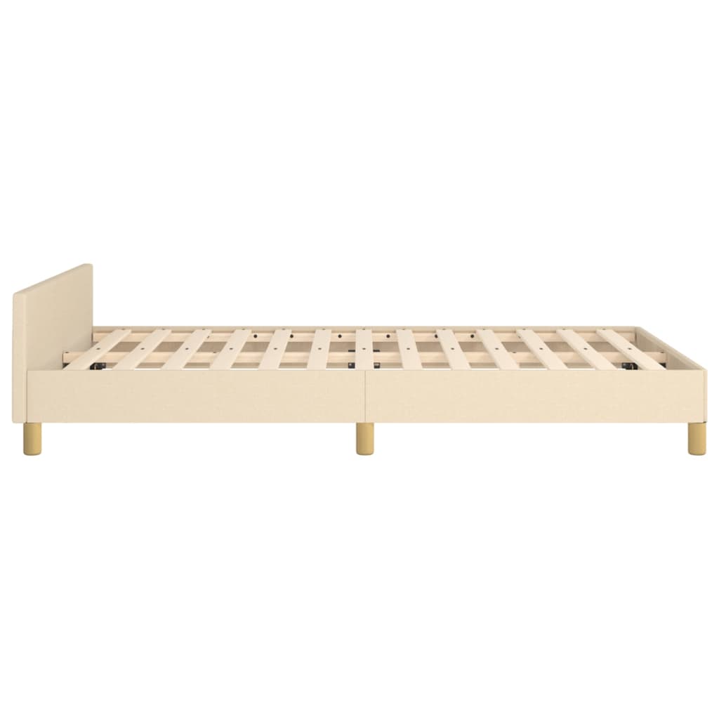 Bedframe zonder matras 120x200 cm stof crèmekleurig is nu te koop bij PeponiXL, paradijselijk wonen!
