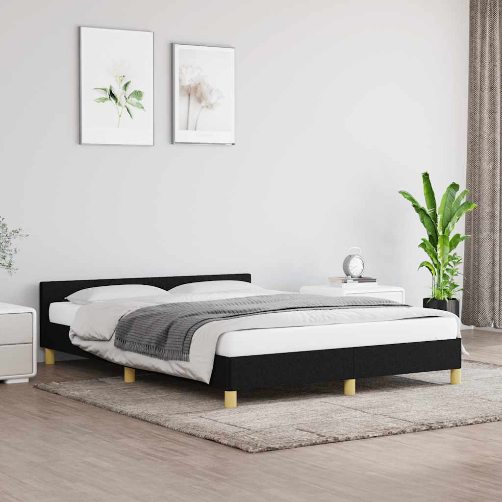 Bedframe zonder matras stof zwart 140x190 cm is nu te koop bij PeponiXL, paradijselijk wonen!