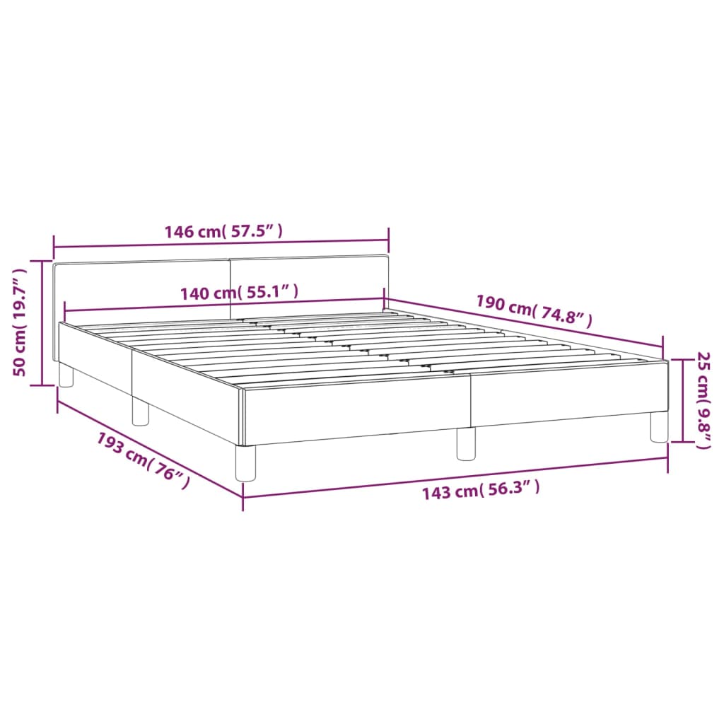 Bedframe zonder matras stof donkerbruin 140x190 cm is nu te koop bij PeponiXL, paradijselijk wonen!