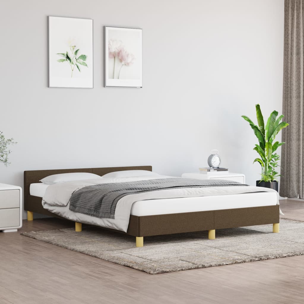 Bedframe zonder matras stof donkerbruin 140x190 cm is nu te koop bij PeponiXL, paradijselijk wonen!