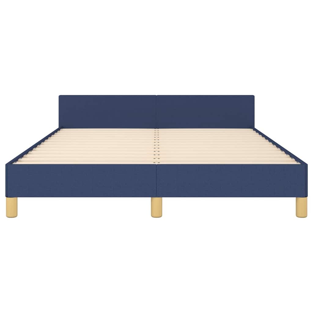 Bedframe met hoofdeinde zonder matras 140x200 cm stof blauw is nu te koop bij PeponiXL, paradijselijk wonen!
