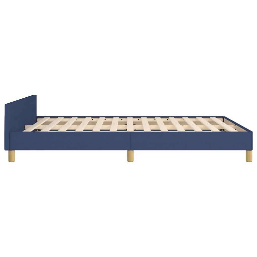 Bedframe met hoofdeinde zonder matras 140x200 cm stof blauw is nu te koop bij PeponiXL, paradijselijk wonen!