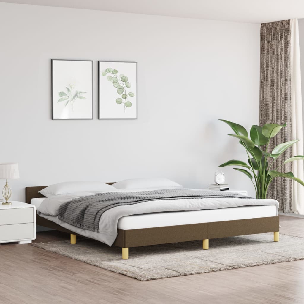 Bedframe zonder matras stof donkerbruin 160x200 cm is nu te koop bij PeponiXL, paradijselijk wonen!