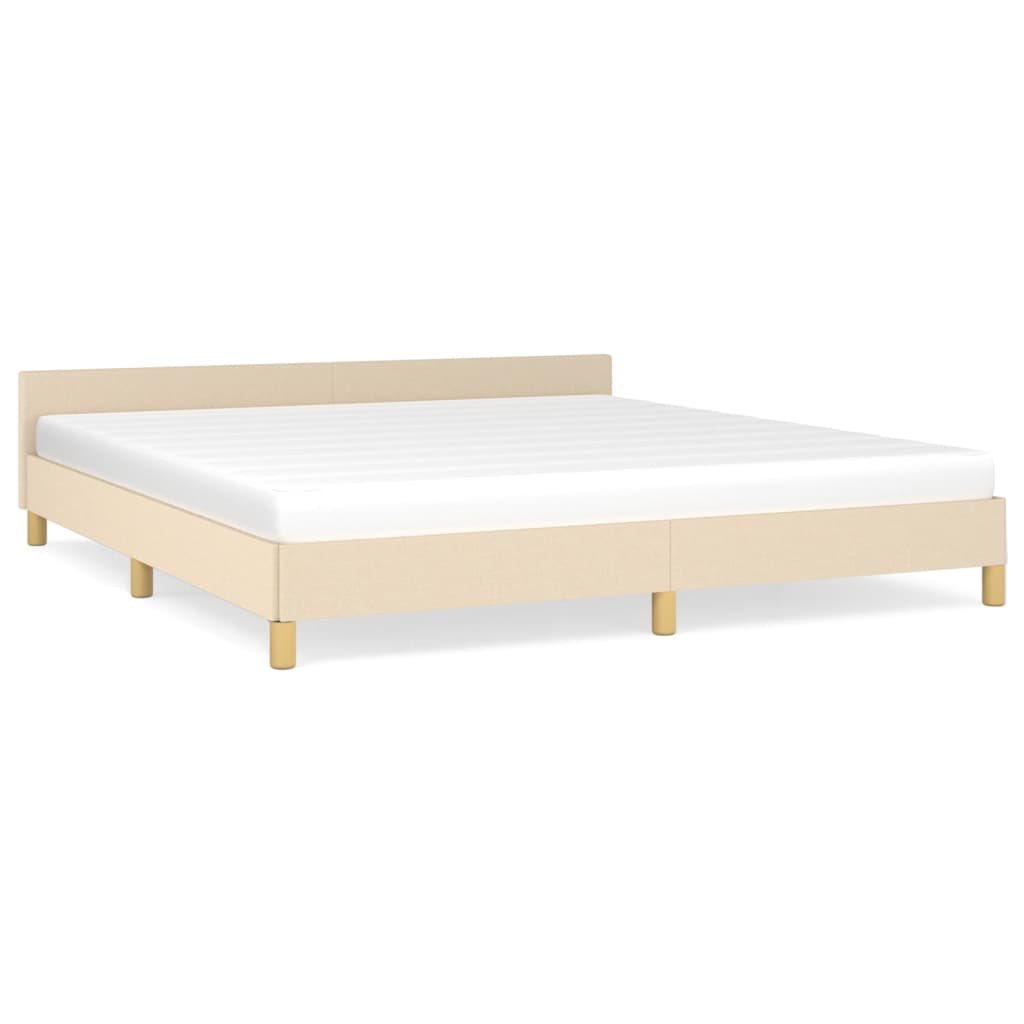 Bedframe zonder matras stof crèmekleurig 160x200 cm is nu te koop bij PeponiXL, paradijselijk wonen!