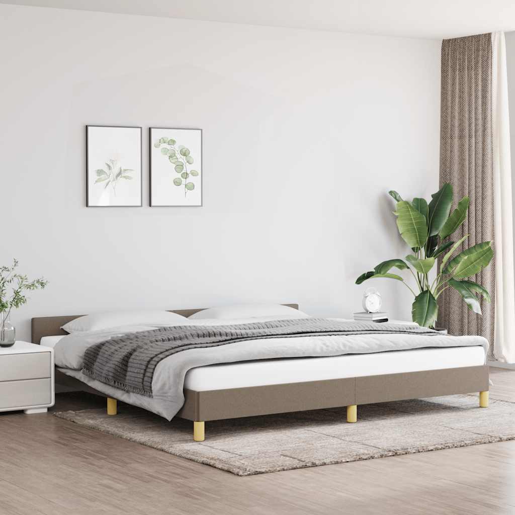Bedframe zonder matras stof taupe 200x200 cm is nu te koop bij PeponiXL, paradijselijk wonen!