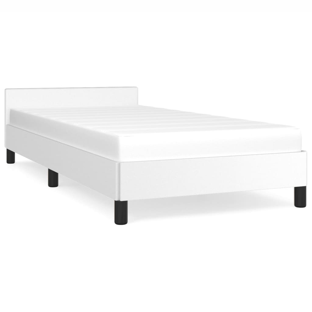 Bedframe met hoofdeinde zonder matras 80x200 cm wit is nu te koop bij PeponiXL, paradijselijk wonen!