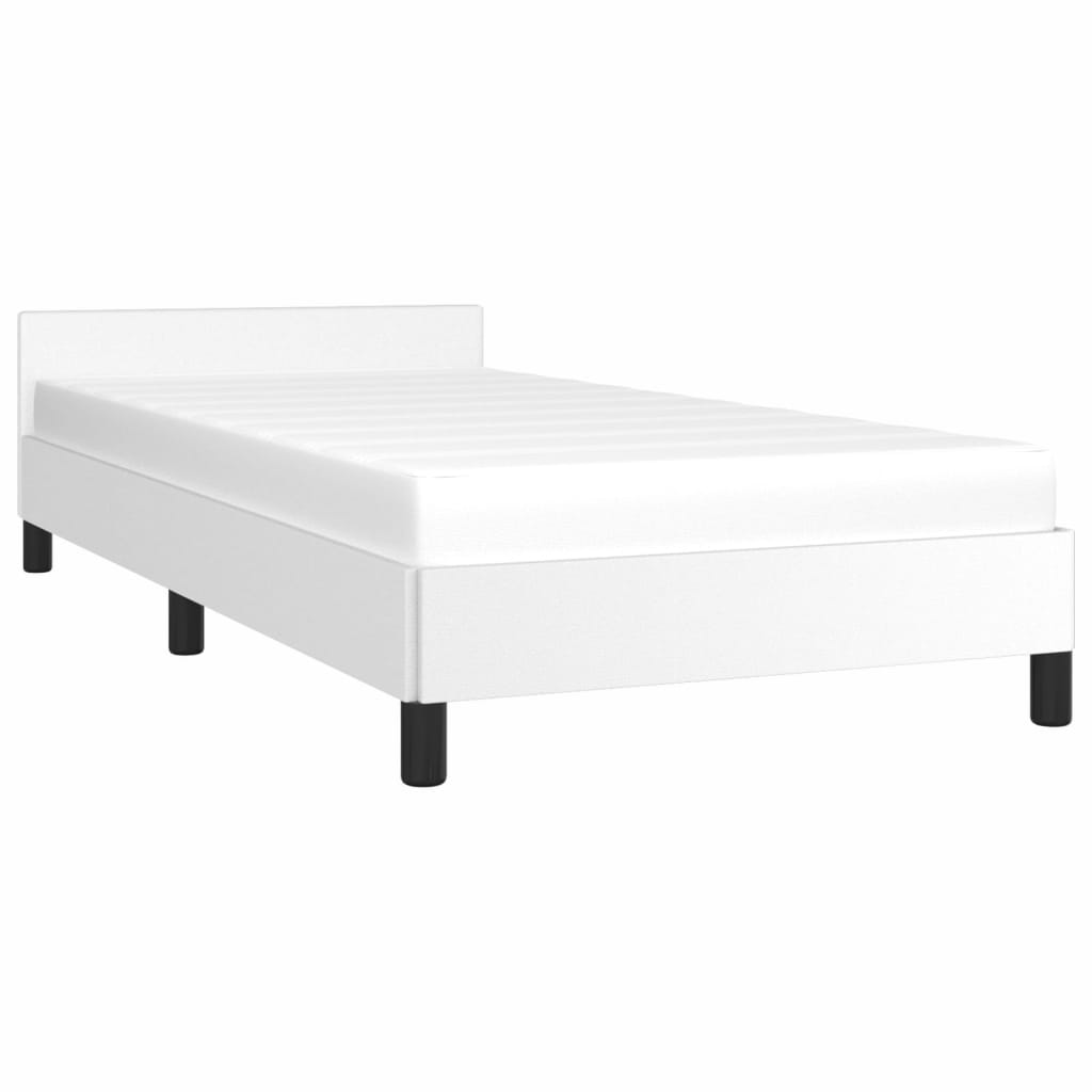 Bedframe met hoofdeinde zonder matras 80x200 cm wit is nu te koop bij PeponiXL, paradijselijk wonen!