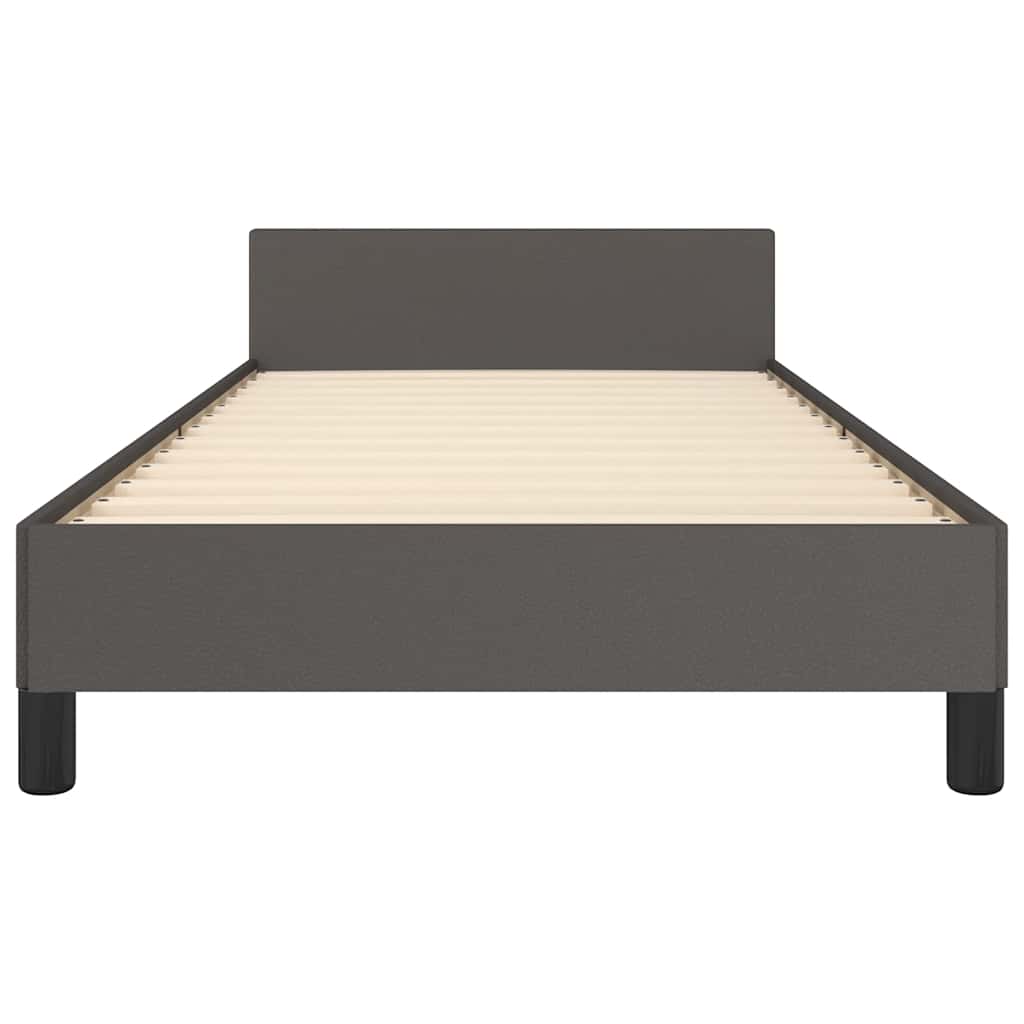 Bedframe met hoofdeinde zonder matras 80x200 cm grijs is nu te koop bij PeponiXL, paradijselijk wonen!
