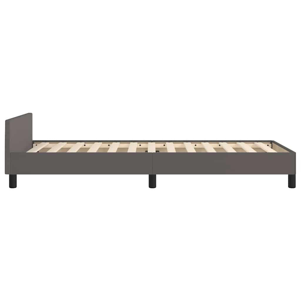 Bedframe met hoofdeinde zonder matras 80x200 cm grijs is nu te koop bij PeponiXL, paradijselijk wonen!
