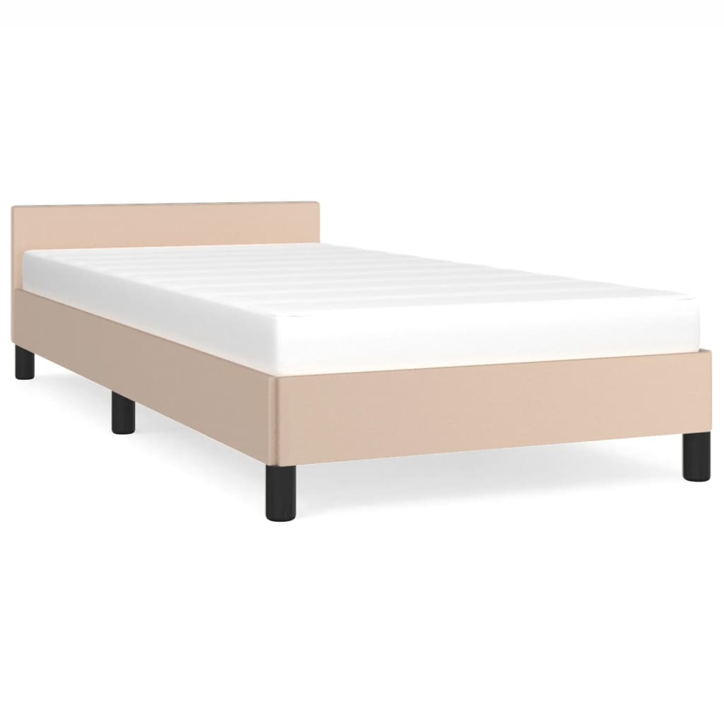 Bedframe met hoofdeinde zonder matras Cappuccino 80x200 cm is nu te koop bij PeponiXL, paradijselijk wonen!