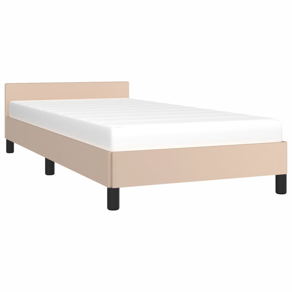 Bedframe met hoofdeinde zonder matras Cappuccino 80x200 cm is nu te koop bij PeponiXL, paradijselijk wonen!