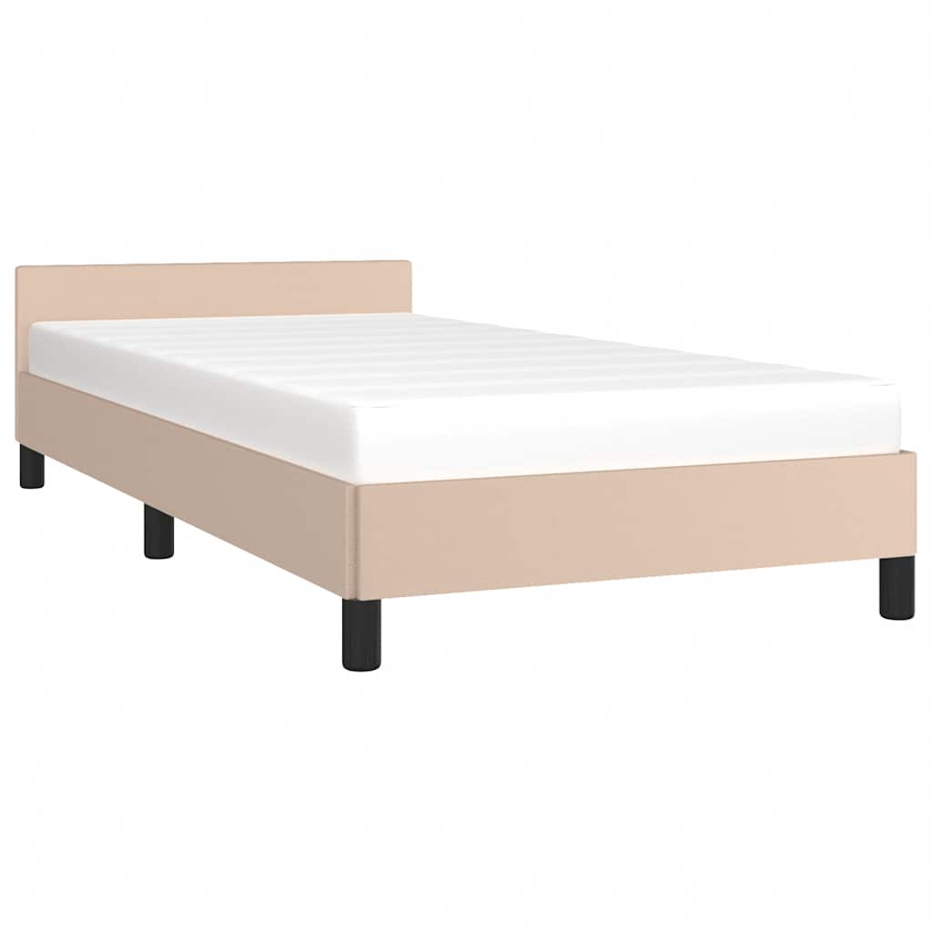 Bedframe met hoofdeinde zonder matras Cappuccino 90x190 cm is nu te koop bij PeponiXL, paradijselijk wonen!