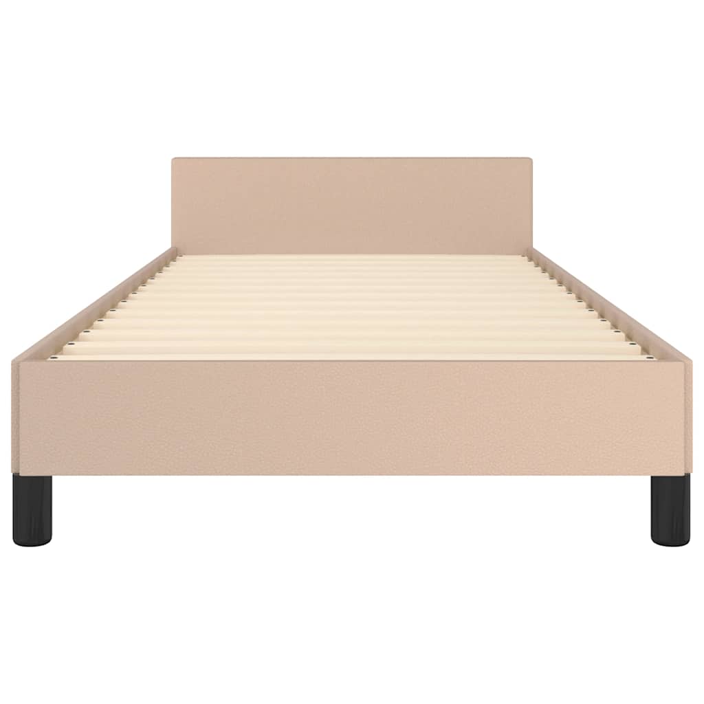 Bedframe met hoofdeinde zonder matras Cappuccino 90x190 cm is nu te koop bij PeponiXL, paradijselijk wonen!