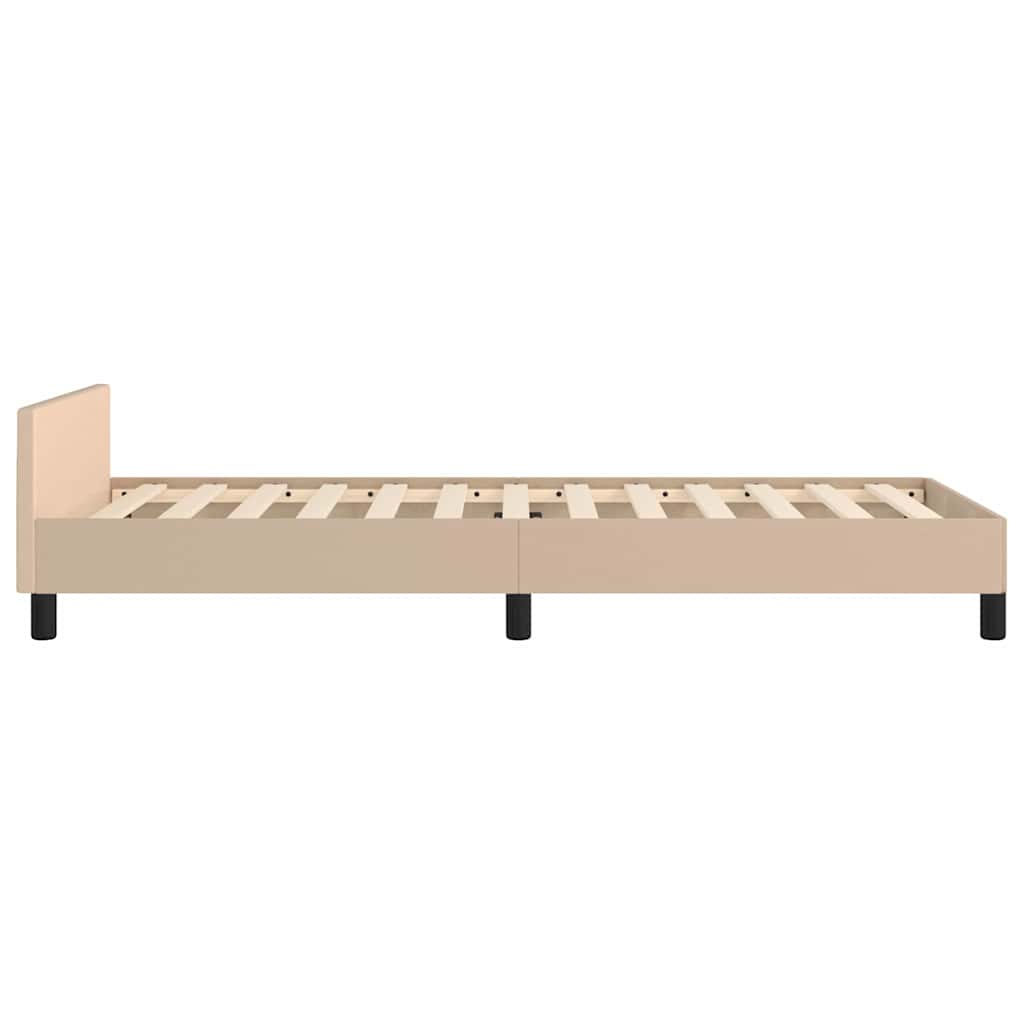 Bedframe met hoofdeinde zonder matras Cappuccino 90x190 cm is nu te koop bij PeponiXL, paradijselijk wonen!