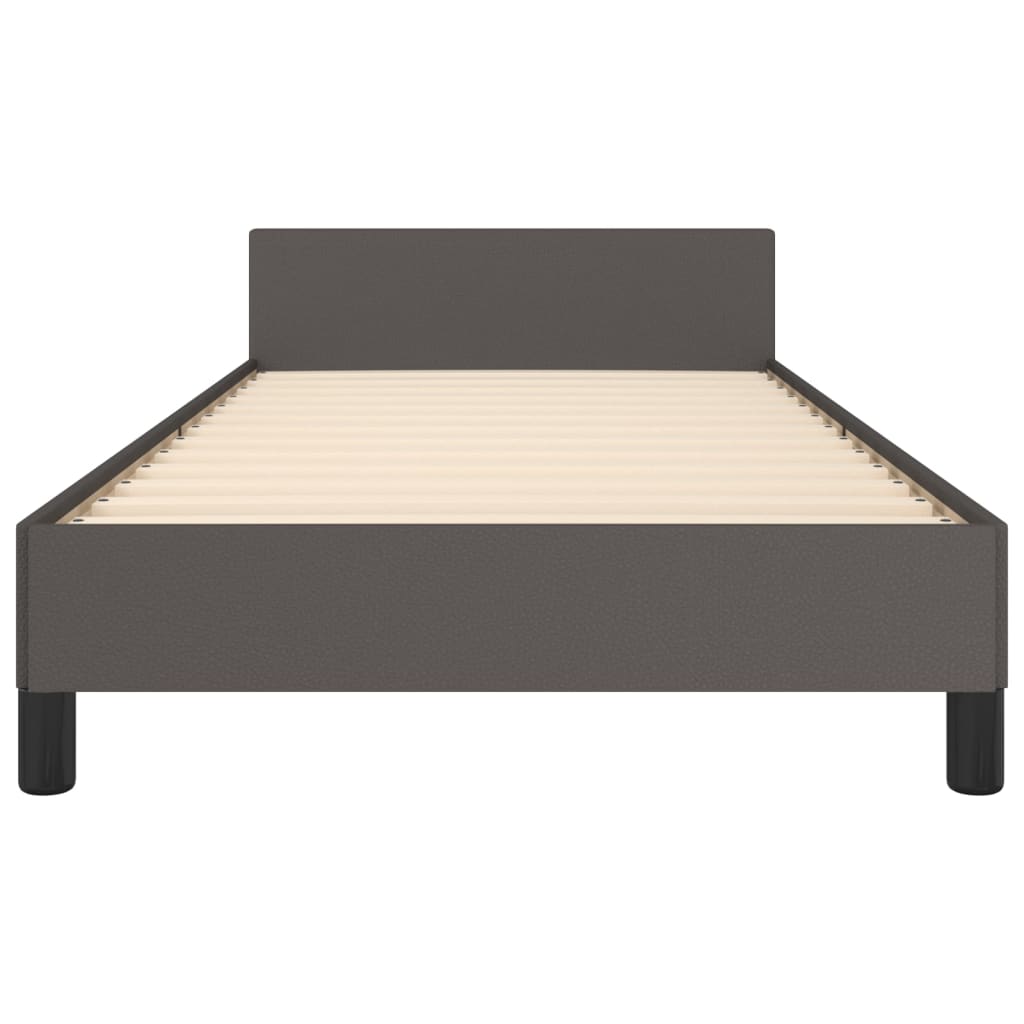 Bedframe met hoofdeinde zonder matras 100x200 cm grijs is nu te koop bij PeponiXL, paradijselijk wonen!