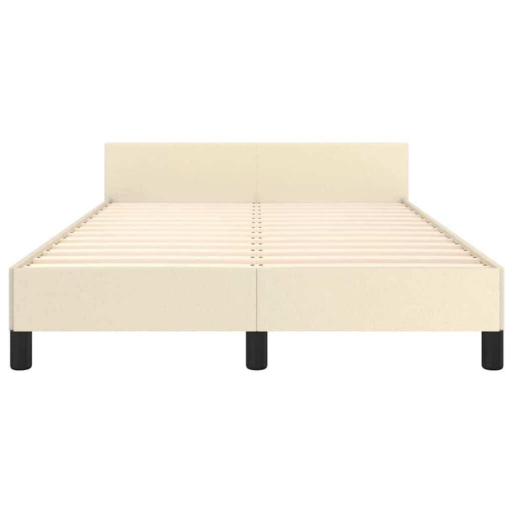 Bedframe met hoofdeinde zonder matras 120x200 cm crèmekleurig is nu te koop bij PeponiXL, paradijselijk wonen!