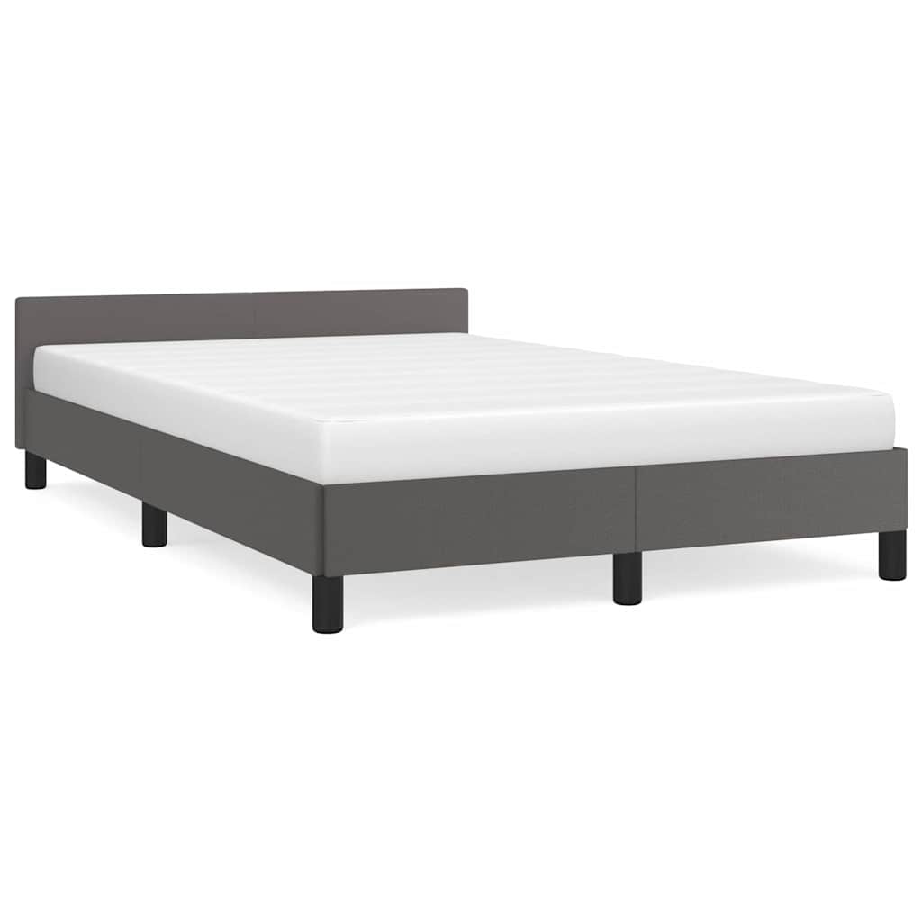 Bedframe met hoofdeinde zonder matras 120x200 cm grijs is nu te koop bij PeponiXL, paradijselijk wonen!