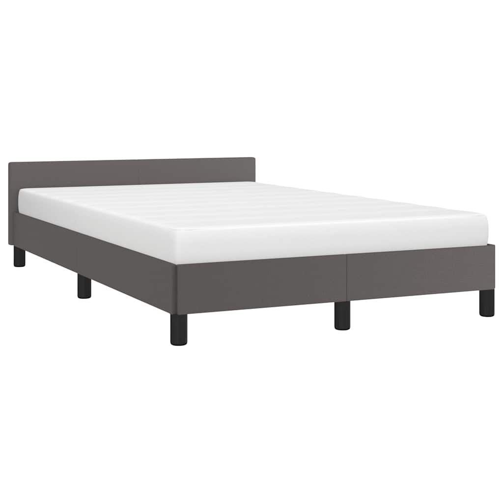 Bedframe met hoofdeinde zonder matras 120x200 cm grijs is nu te koop bij PeponiXL, paradijselijk wonen!