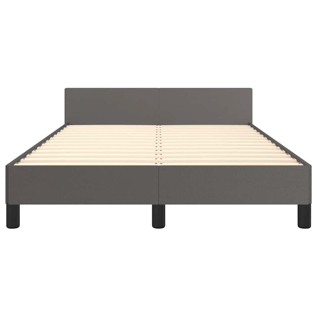 Bedframe met hoofdeinde zonder matras 120x200 cm grijs is nu te koop bij PeponiXL, paradijselijk wonen!